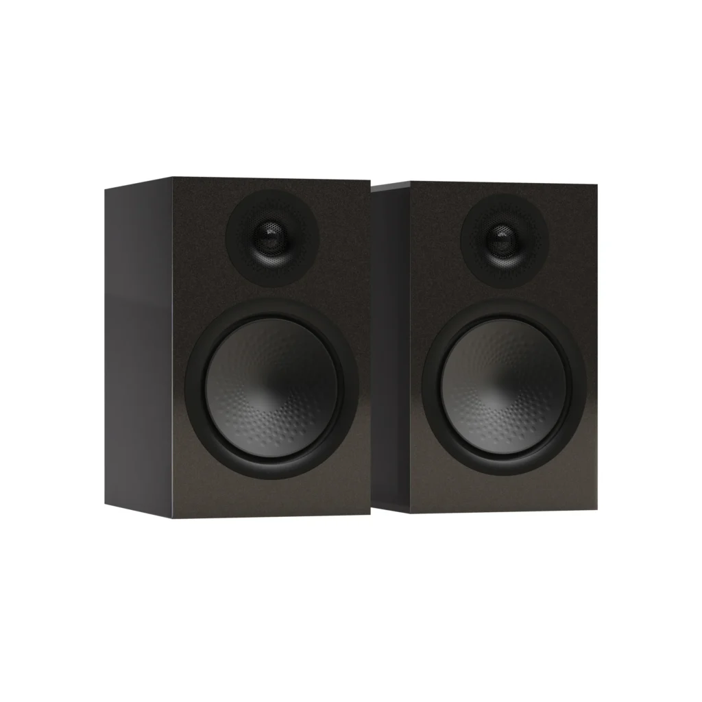 Monitor audio silver 100limited edition metallic black als paar von vorne